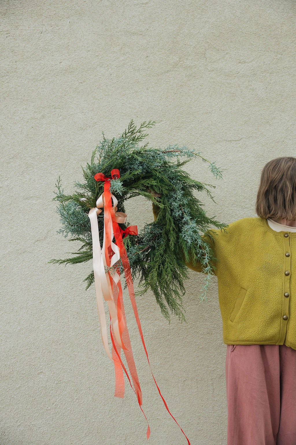 Winter Wreath with Ribbons