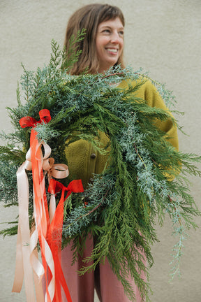 Winter Wreath with Ribbons