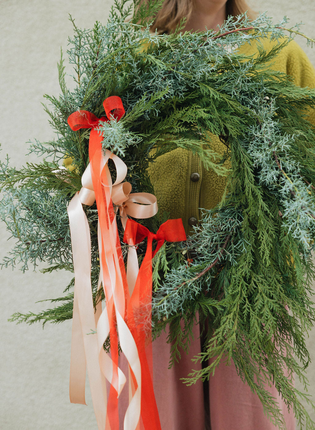 Winter Wreath with Ribbons