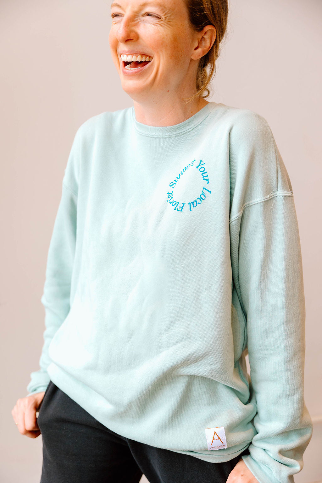 Support Your Local Florist Sweatshirt - Dusty Blue